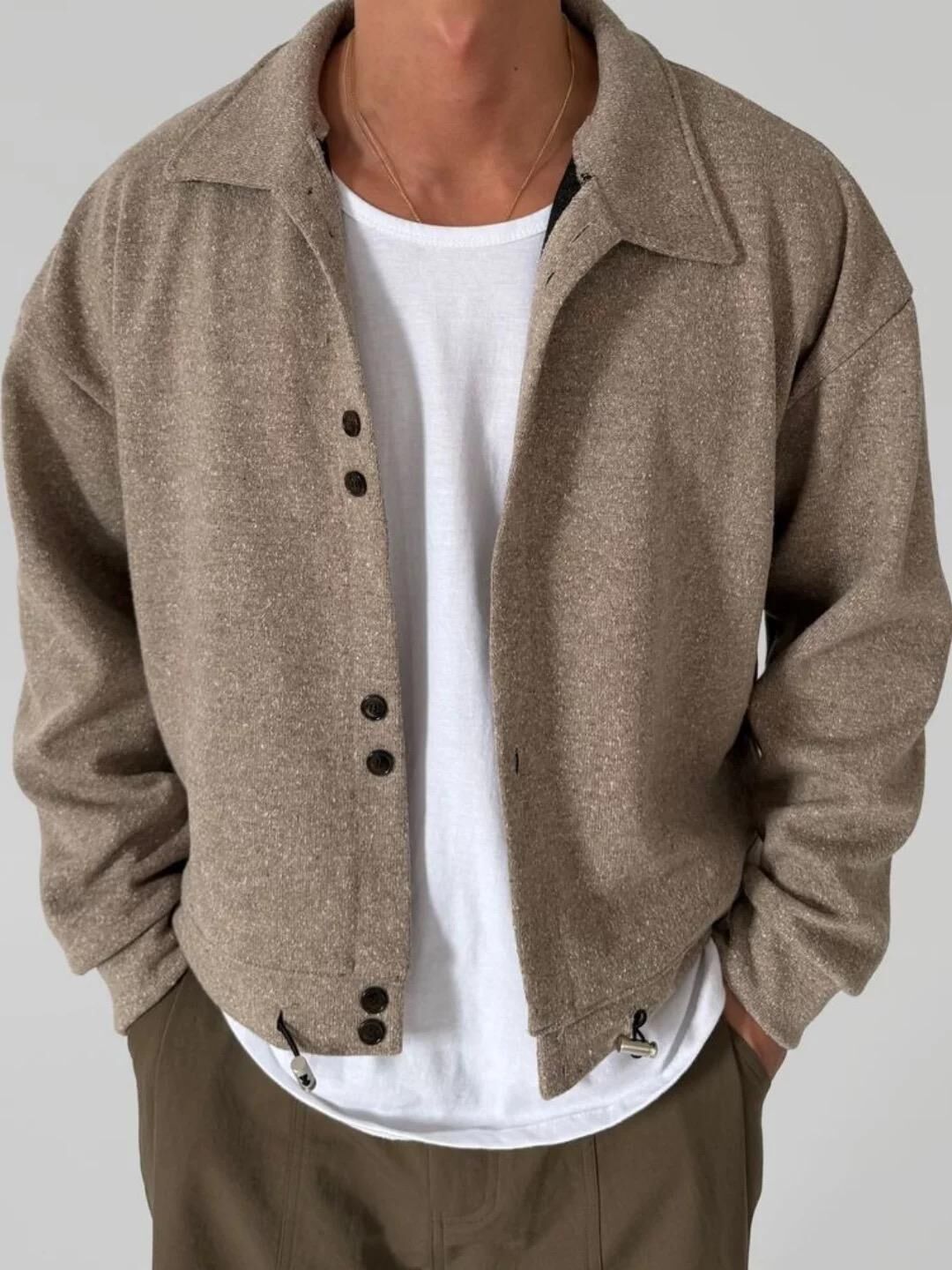 混色反領開胸外套 JK2699