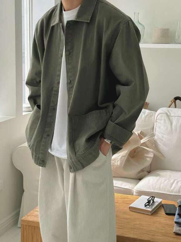 淨色反領開胸外套 JK2704