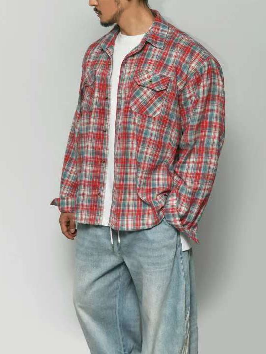 格仔長袖恤衫 S2460