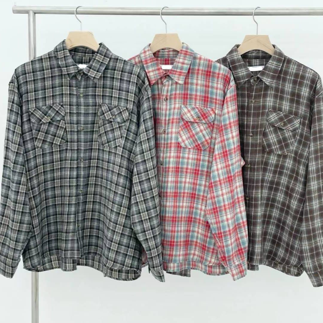 格仔長袖恤衫 S2460