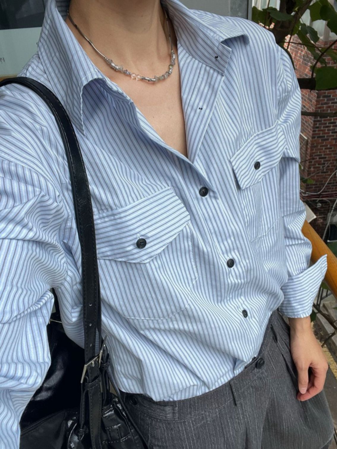 直紋長袖恤衫 S2459