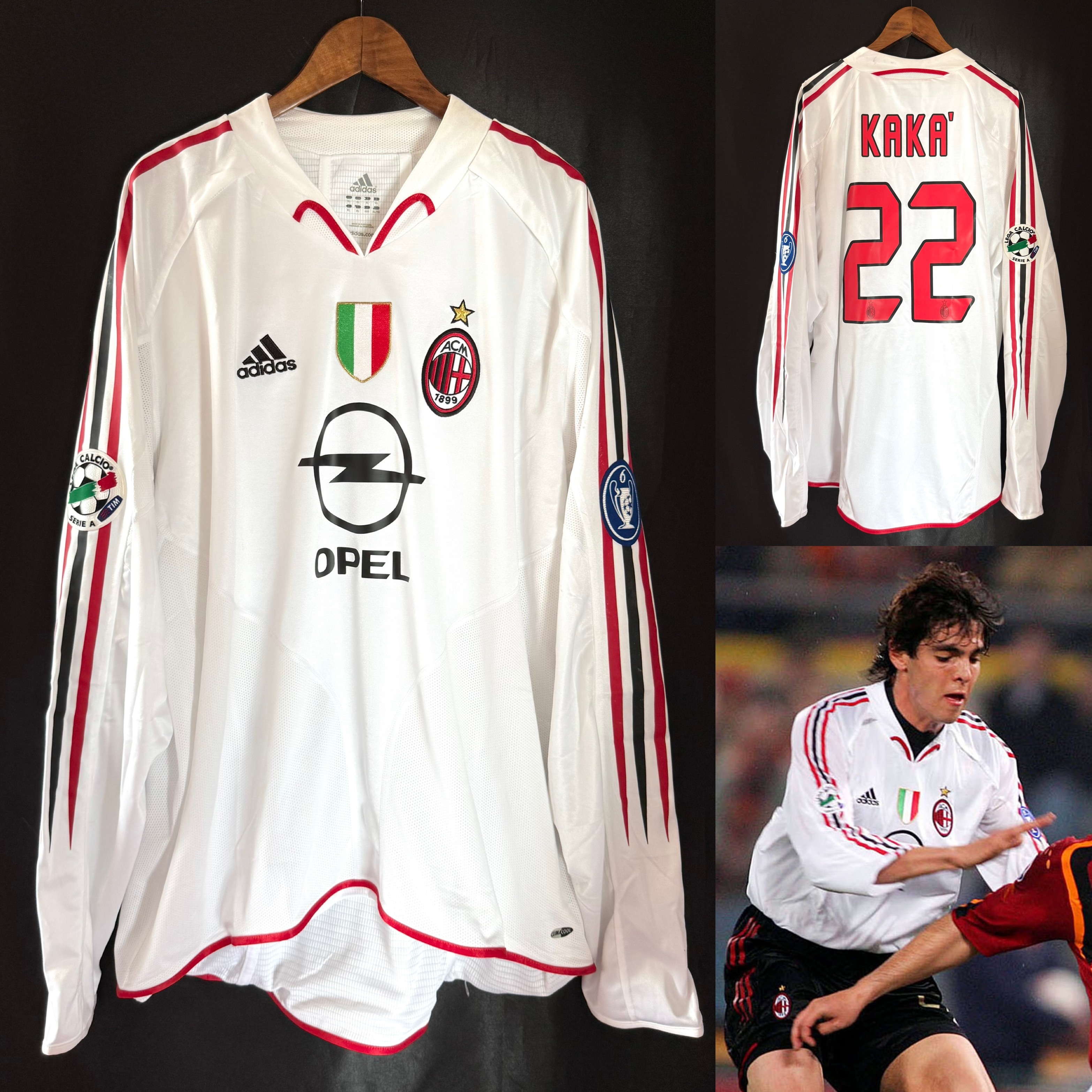 (Match Issue) AC Milan 2004-2005 Adidas L/S Away Match Issue Shirt #22 KAKA