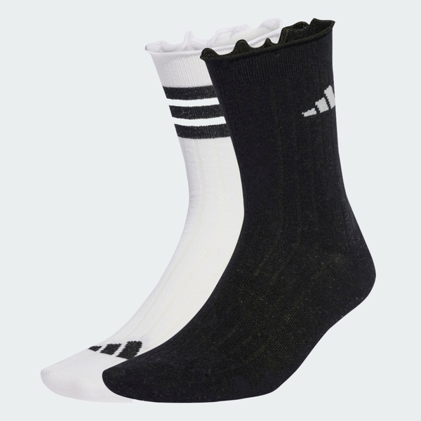 Adidas 愛迪達 Glow Sock 2pp JX5726 男女 中筒襪 運動襪 2雙入 黑 白