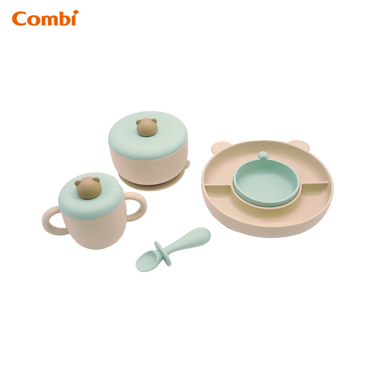 小熊鉑金矽膠餐具禮盒套裝-81408