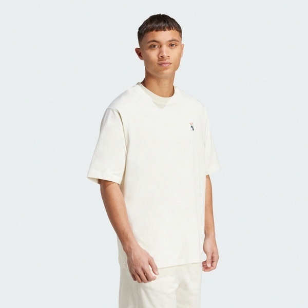 Adidas 愛迪達 M Dog Sock T JL9240 男 T恤 運動上衣 休閒短袖 米 白 亞版