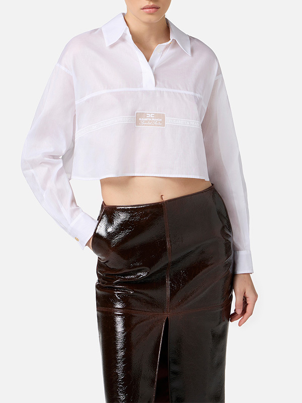 Elisabetta Franchi 刺繡 Logo 短版襯衫