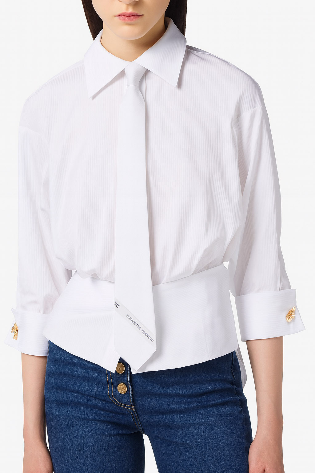 Elisabetta Franchi 印字領帶(白)