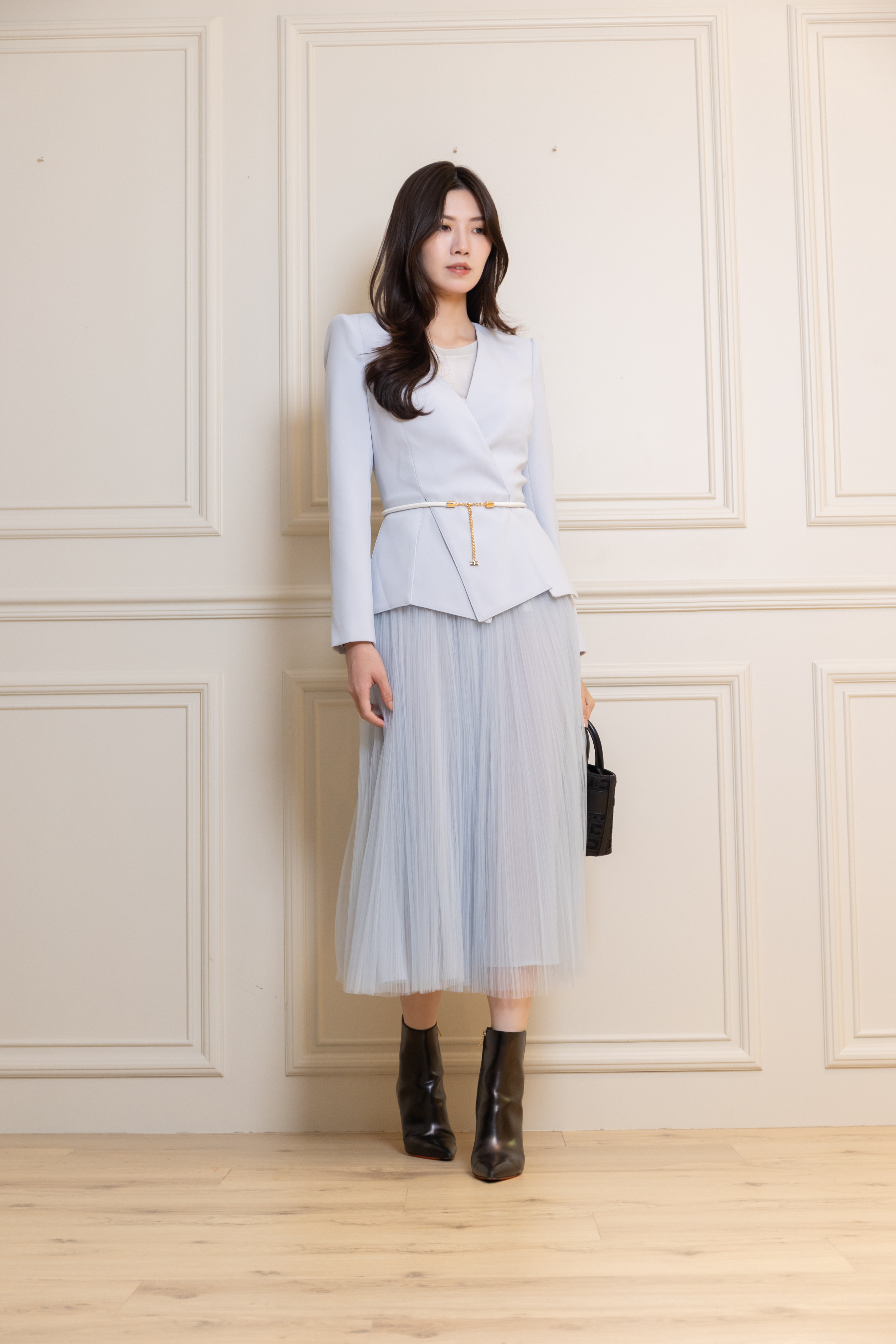 Elisabetta Franchi V領腰帶造型外套