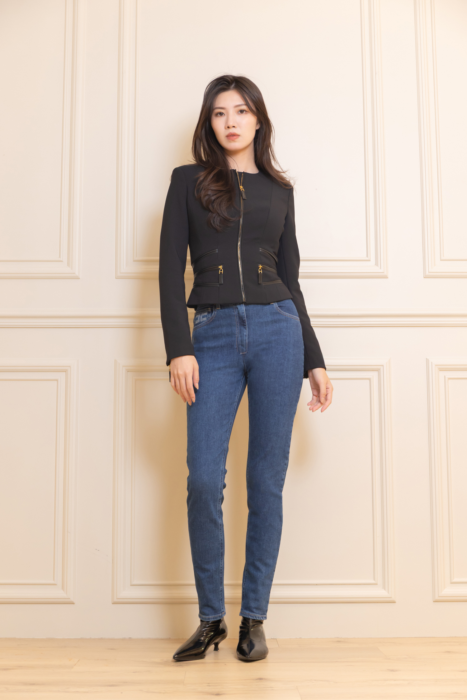Elisabetta Franchi 緊身胸衣拉鍊外套