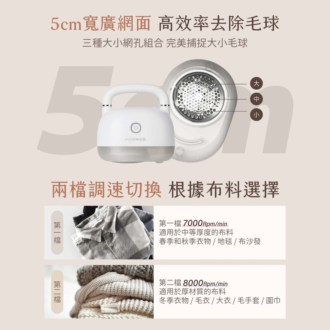 【NICONICO】小提美型除毛球機 NI-LB2316 G-W3-2