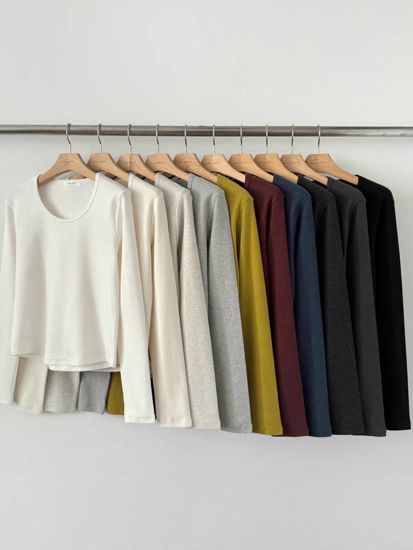 質感高彈U領內搭上衣