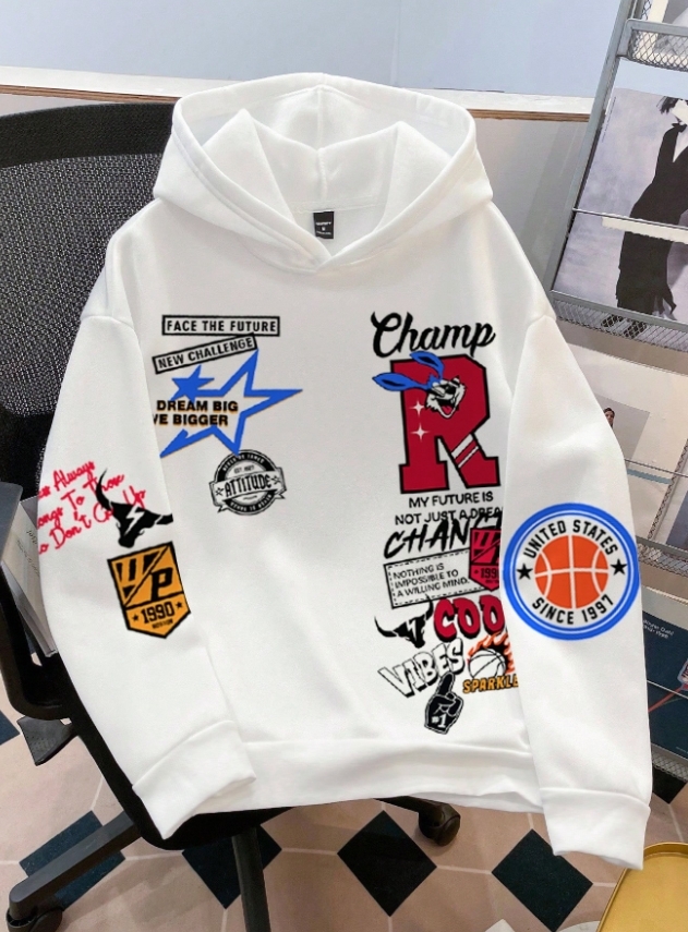 KADMAX大尺碼-大碼潮流兔子圖案帽TEE〈KSMS2622〉