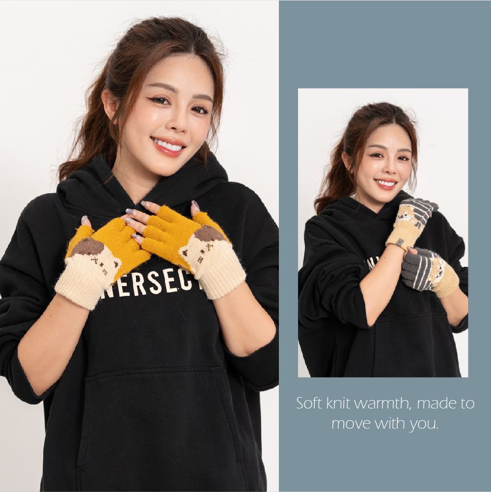 【肌暖】台灣製 寵物暖織半指手套丨G1668H+71