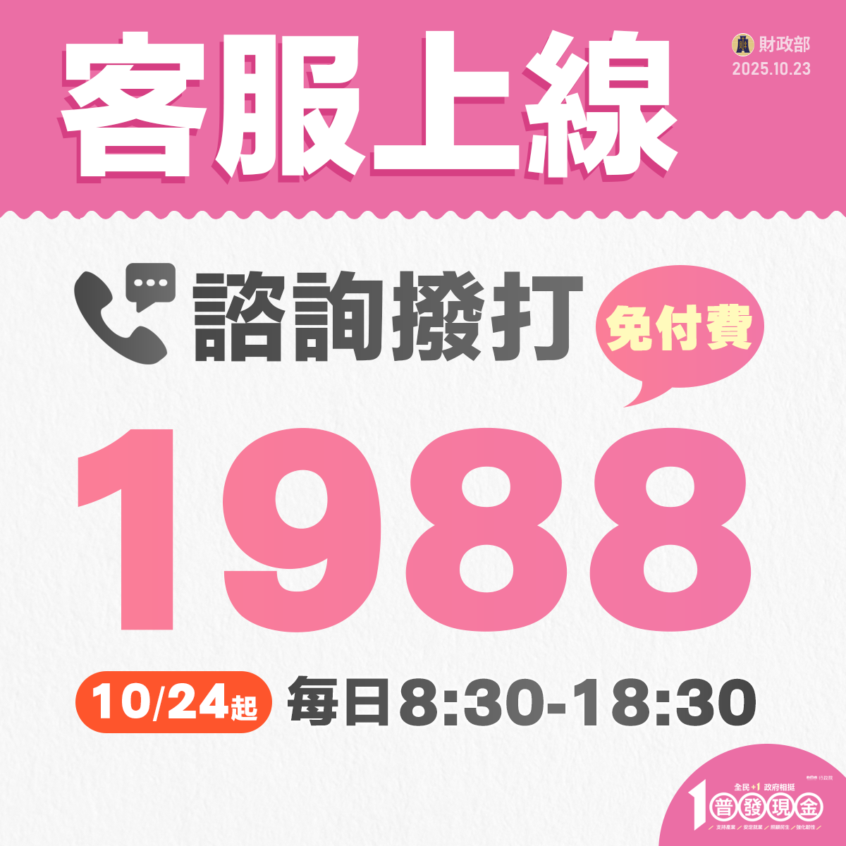 普發金懶人包、線上客服、電話客服