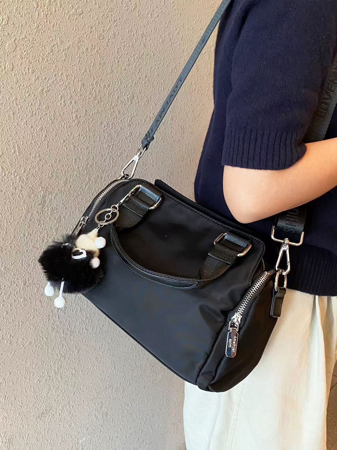 8072【韓版休閒波士頓側背包】