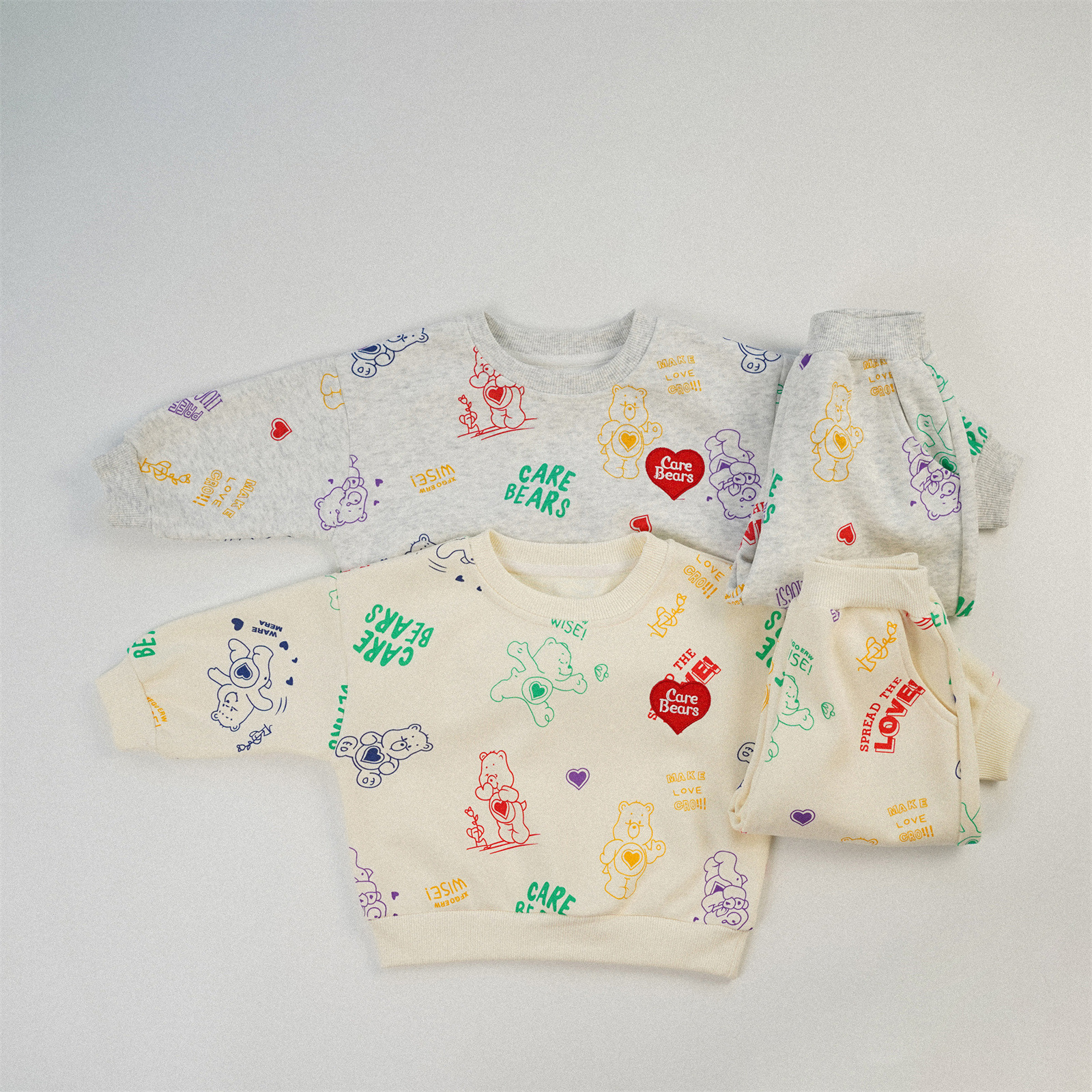 🐻𝐂𝐚𝐫𝐞 𝐁𝐞𝐚𝐫𝐬 彩色畫線熊衛衣套裝