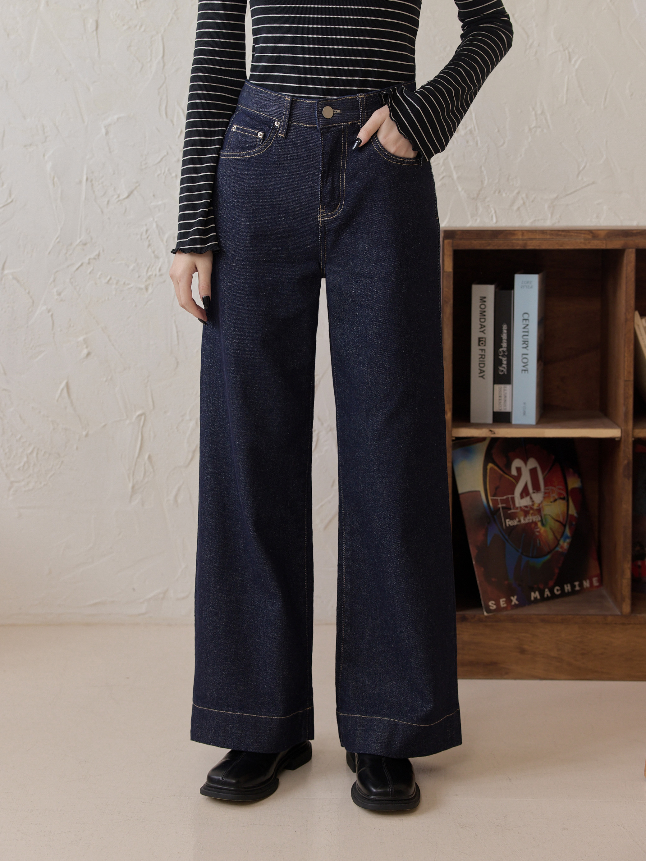 小個推薦 顯高彈性直腿牛仔褲