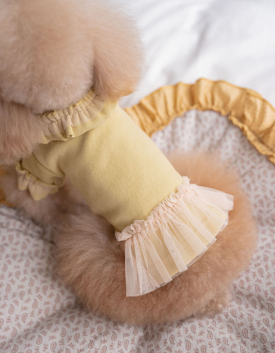 OPAAAP 芭蕾紗裙T-Shirt_芥末