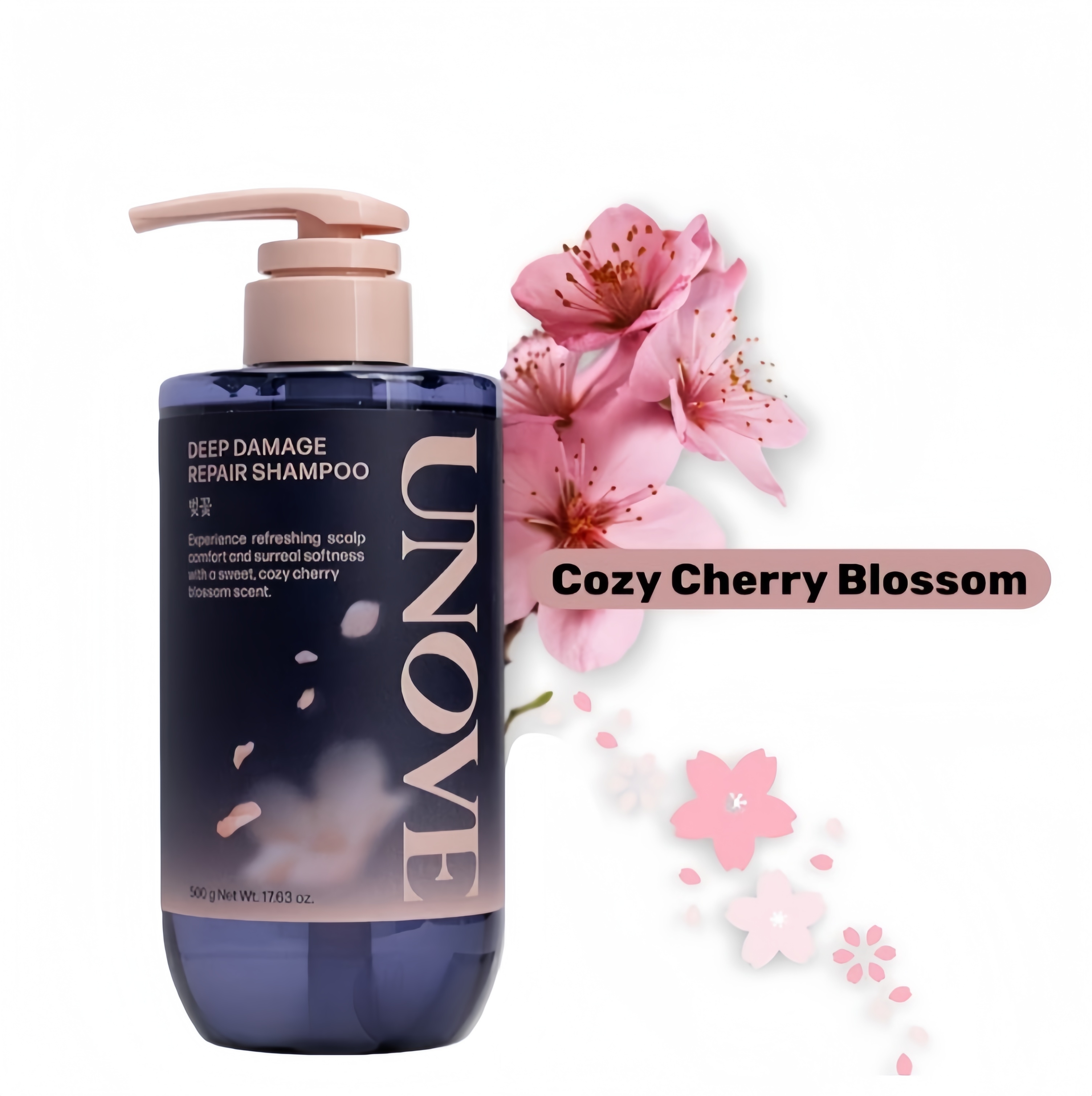 UNOVE - 深度損傷頭髮修護洗頭水 #Cozy Cherry Blossom [限定櫻花] 500g (平行進口)