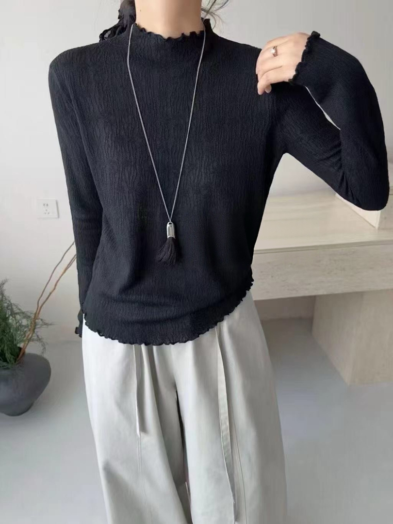 為秋冬注入柔亮氣質 ★ 細緻壓花紋理針織衫 ⚡搶手貨⚡