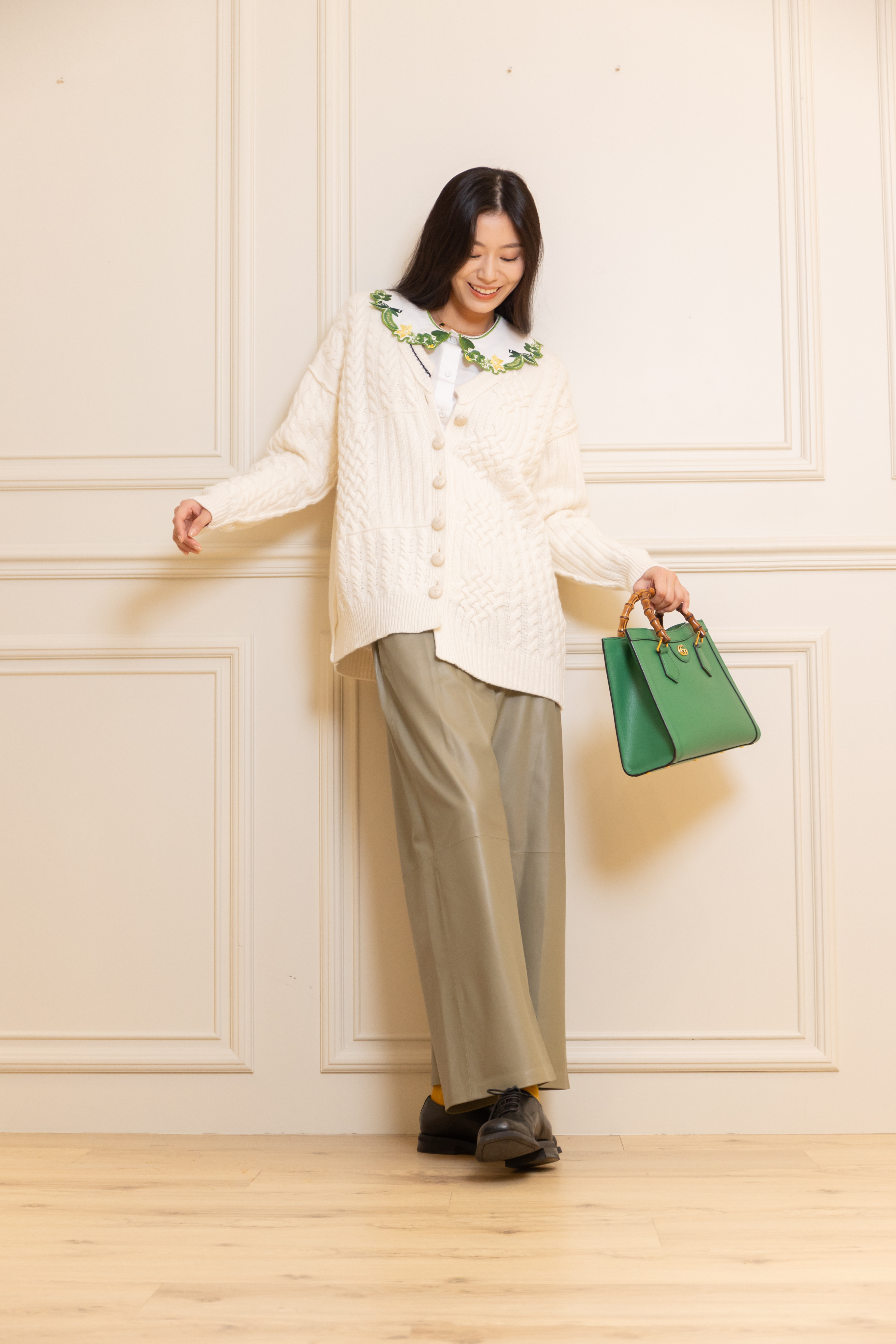 VIVETTA 麻花編織長版開襟外套