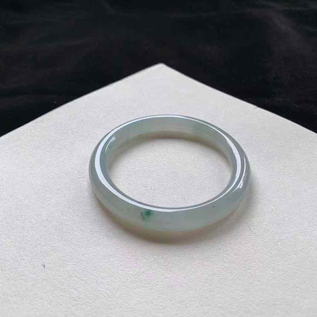 翡翠飄花圓條手鐲,天然翡翠A玉, 緬甸玉, Jade, Jadeite