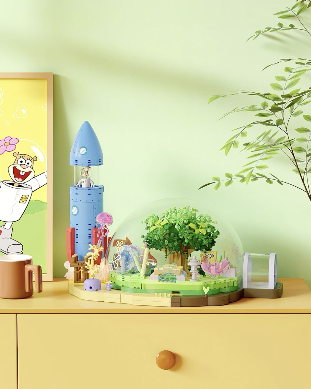 AREAX磚區 海綿寶寶系列 珊迪的圓頂樹屋 積木 玩具