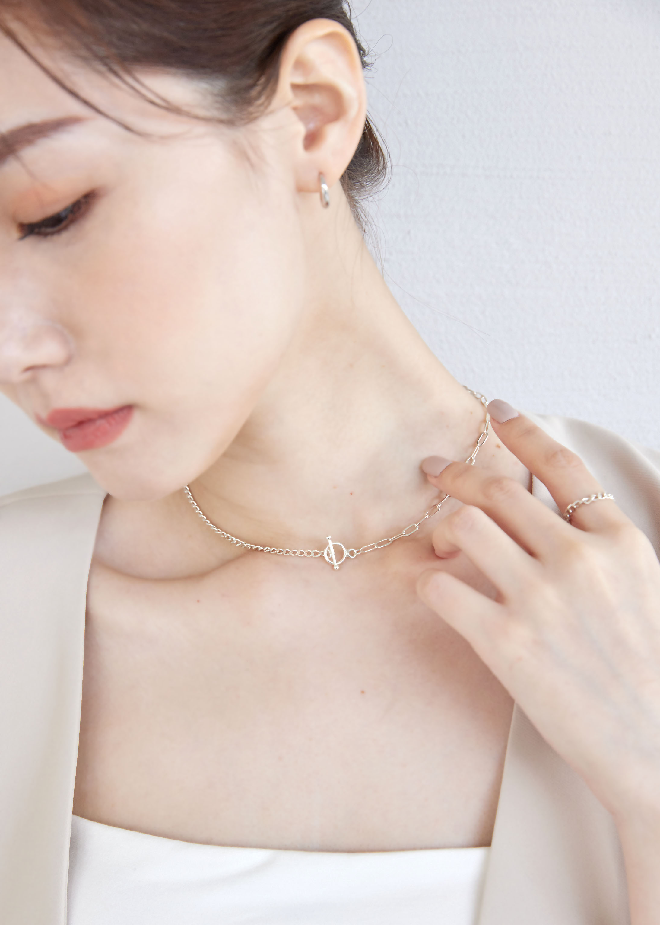 古巴方塊純銀不對稱項鍊