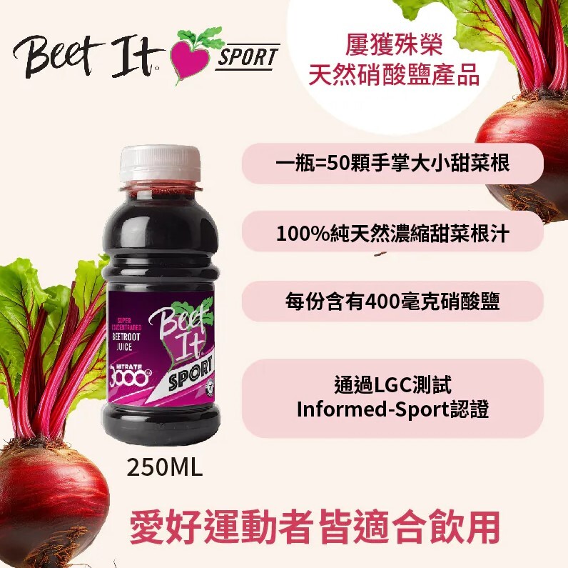 【Beet It Sport】濃縮甜菜根汁 Nitrate 3000 250ml(七份)