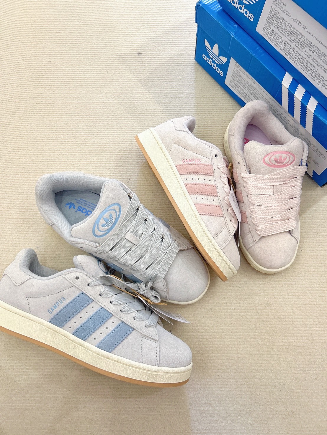 ADIDAS  CAMPUS 00S 寶寶 灰藍 草莓粉