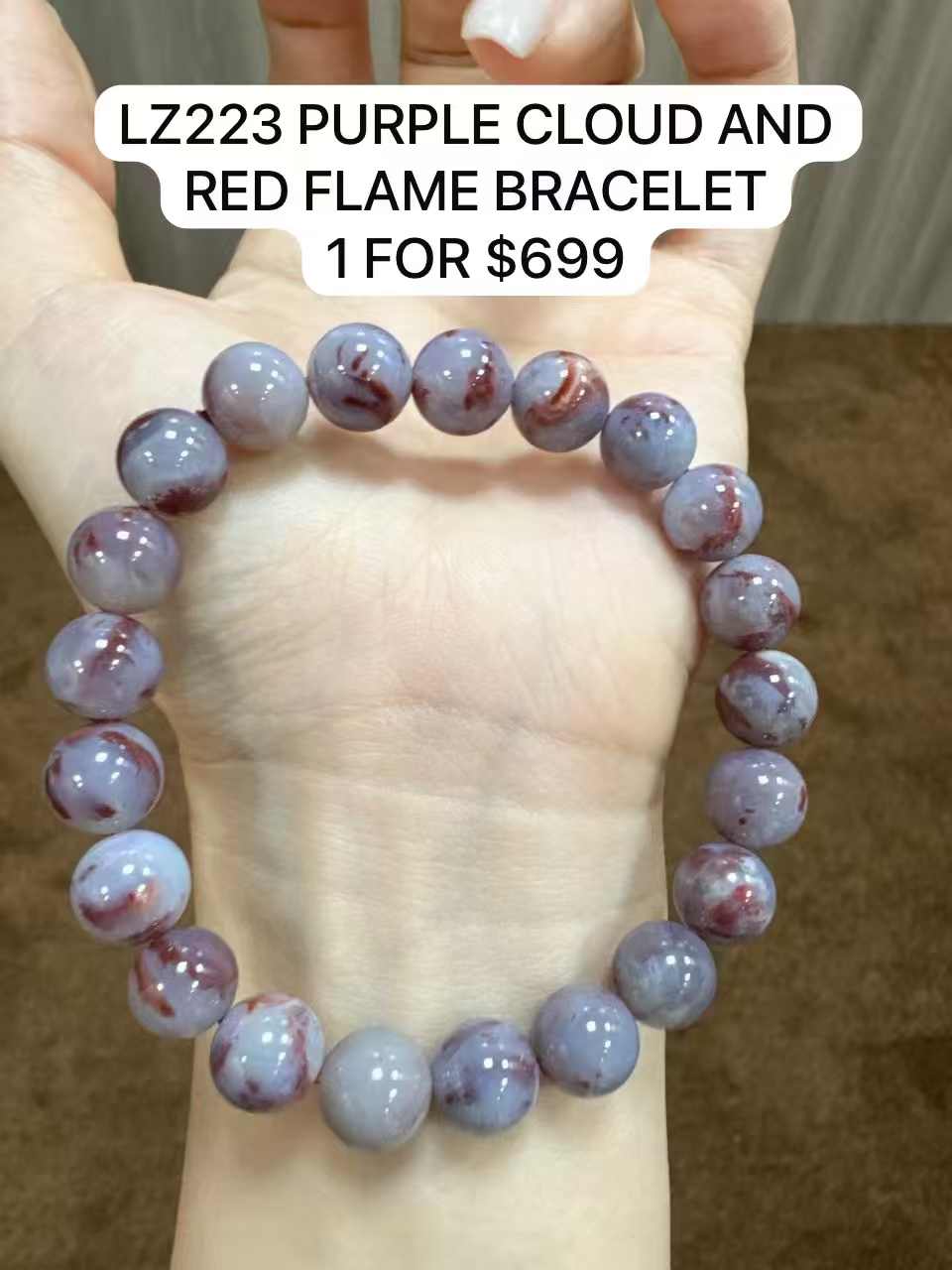 1 LZ223 PURPLE CLOUD AND RED FLAME BRACELET
