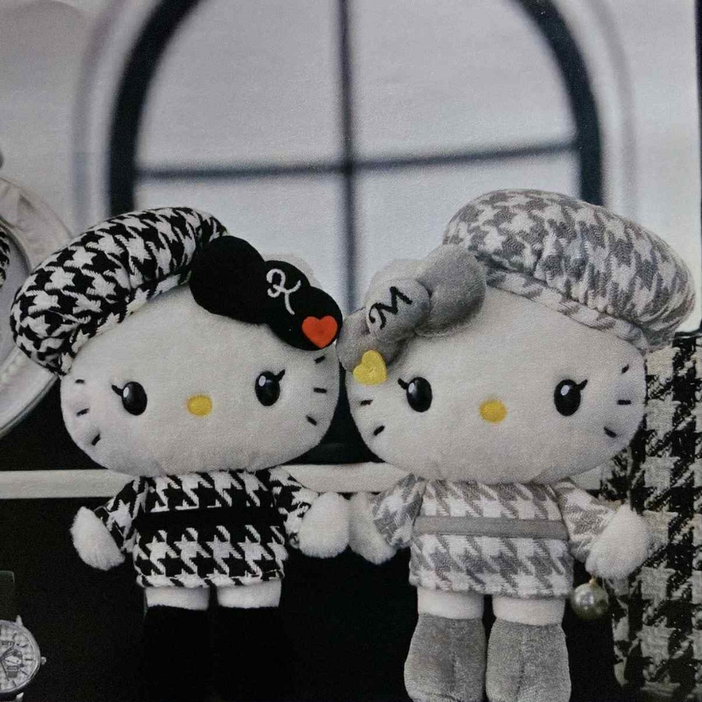 (預購商品) 日本 Sanrio 三麗鷗 Hello Kitty x Mimmy 高雅千鳥紋玩偶掛飾