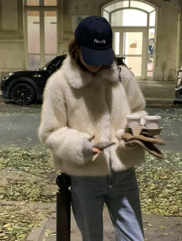 ᴷᴼᴿᴱᴬ 🇰🇷Ounce冬季質感仿皮草小貴婦短版外套