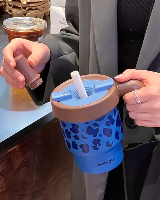 KTQ STORE ‧ BABLOV 豹紋 迷你 大容量 冰霸杯 610ml