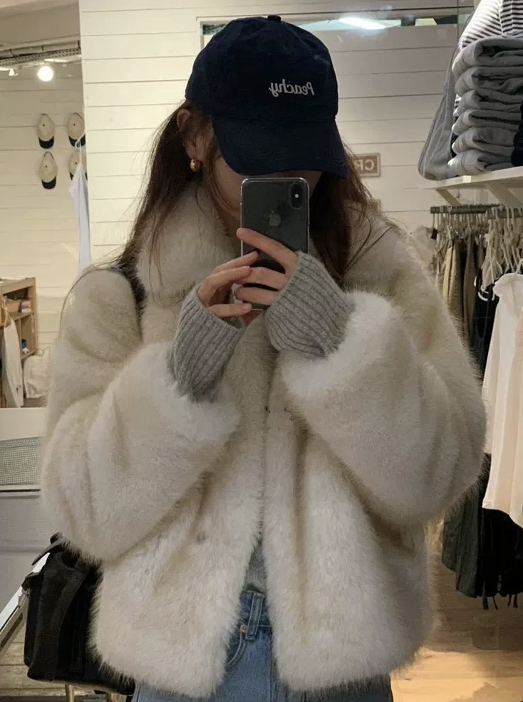 ᴷᴼᴿᴱᴬ 🇰🇷Ounce冬季質感仿皮草小貴婦短版外套