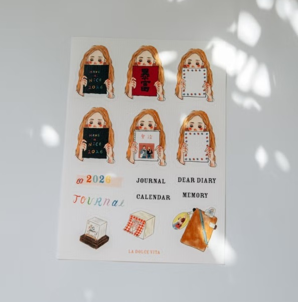 甜蜜生活．2026手帳用 A6可書寫割型貼紙