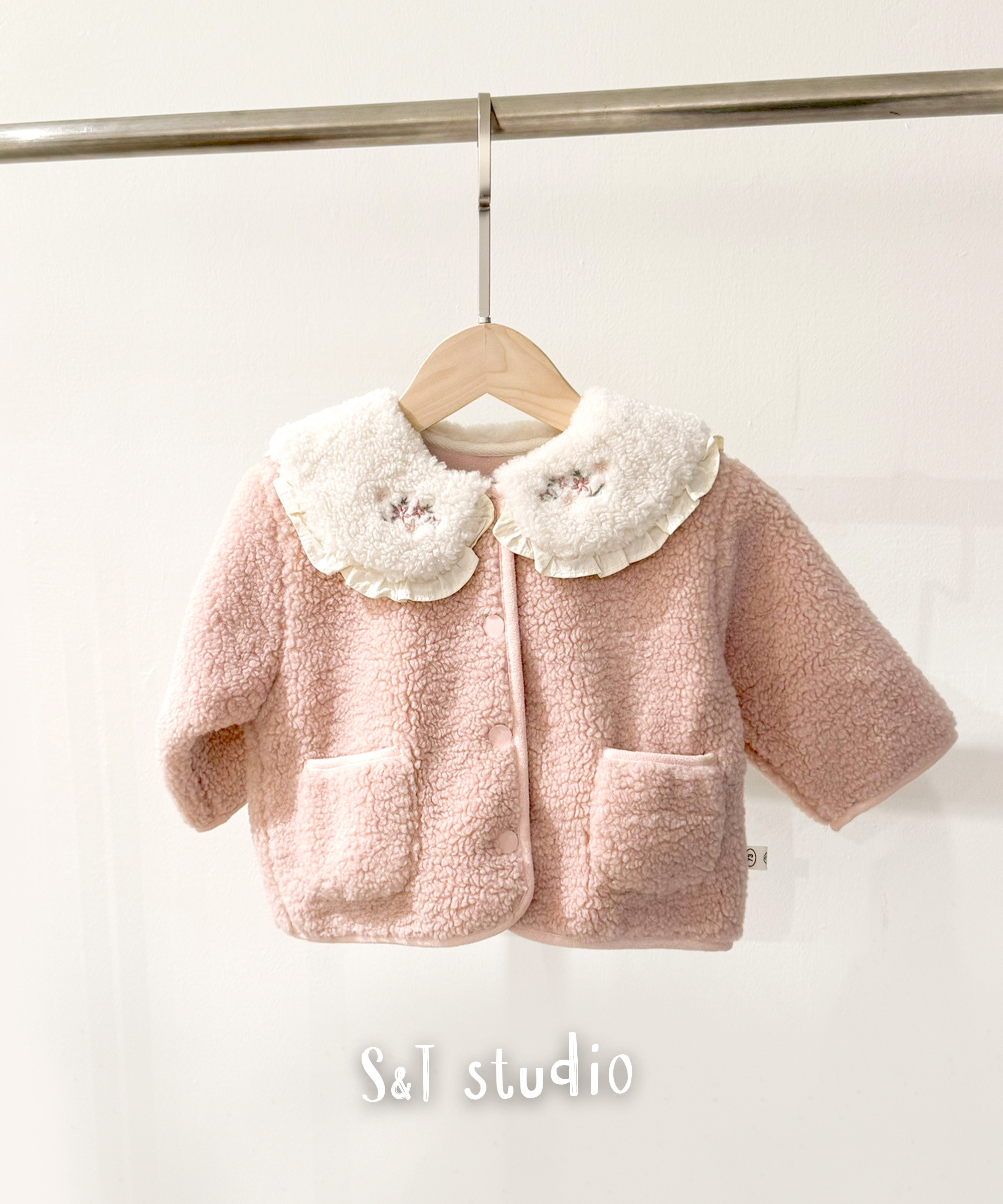 刺繡羊羔毛短版外套 (73-120)