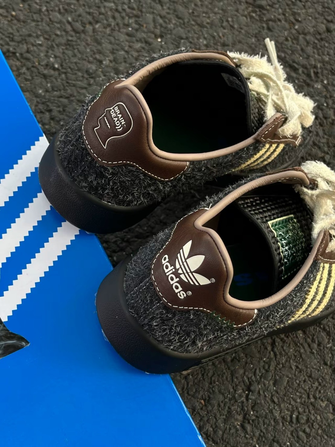 BRAIN DEAD X ADIDAS ORIGINALS 黑棕 毛絨 麂皮