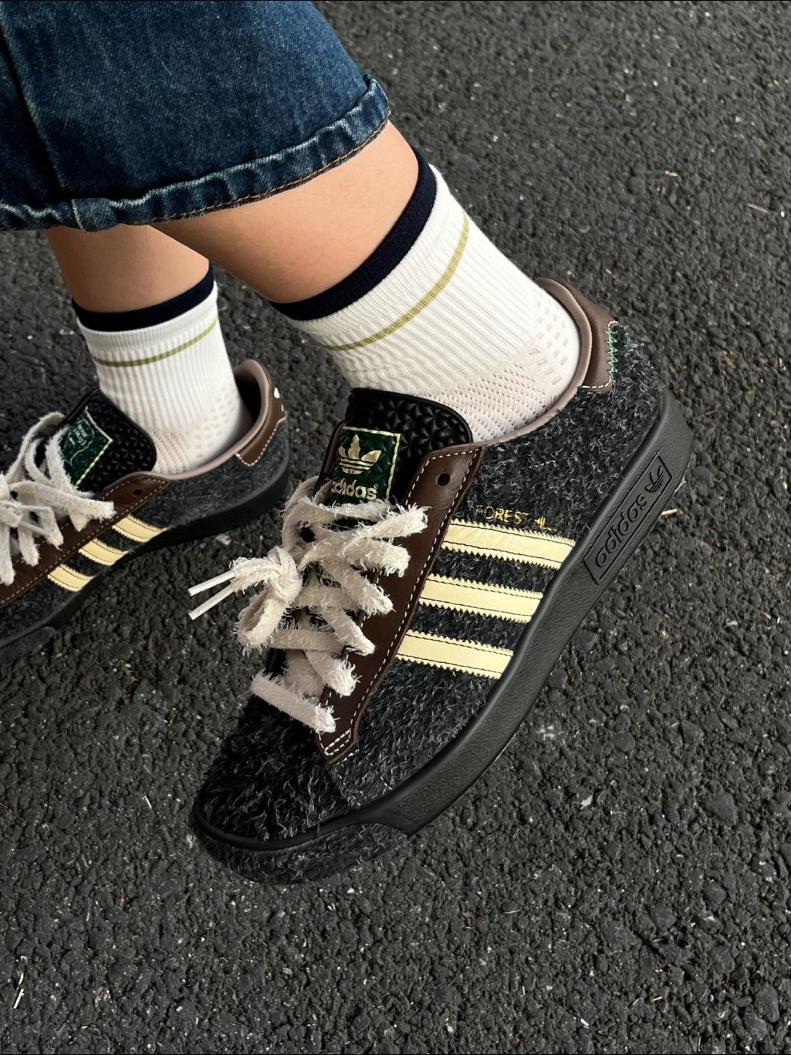 BRAIN DEAD X ADIDAS ORIGINALS 黑棕 毛絨 麂皮