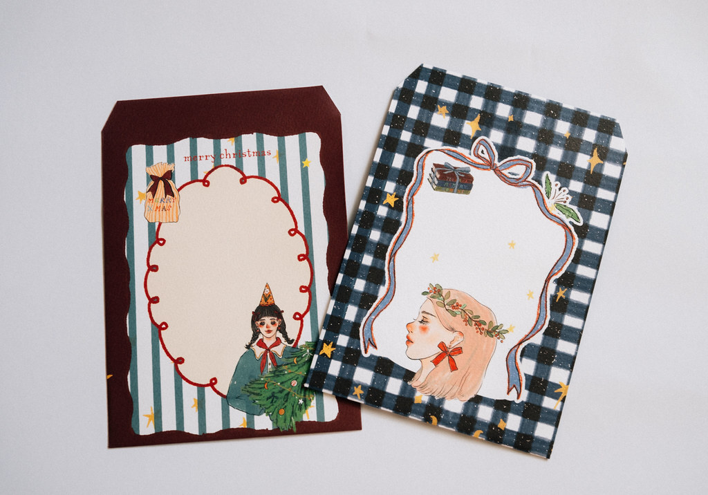 甜蜜生活．聖誕樹與花圈 八入聖誕信封組