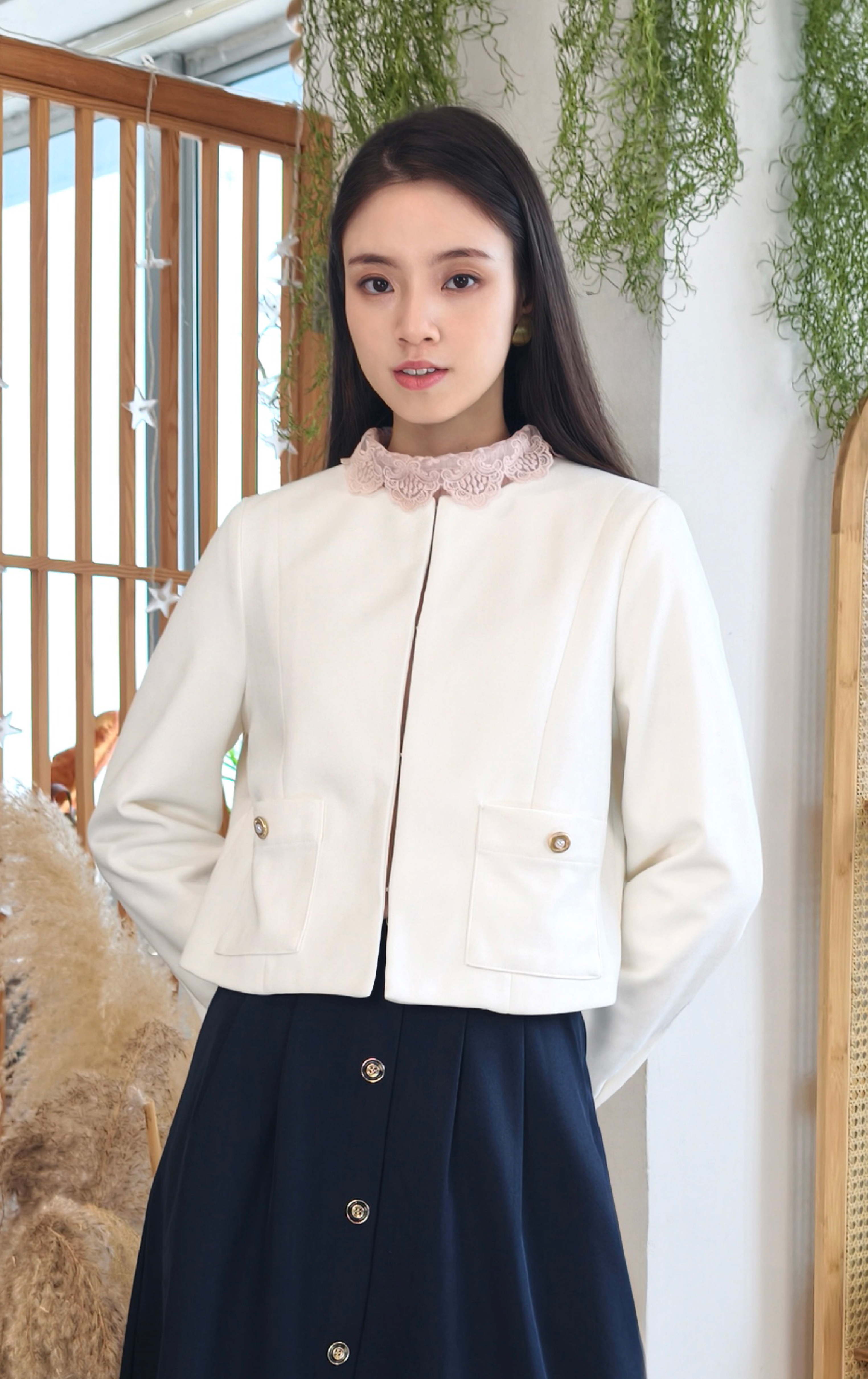 銅色鈕扣長裙 SK0757