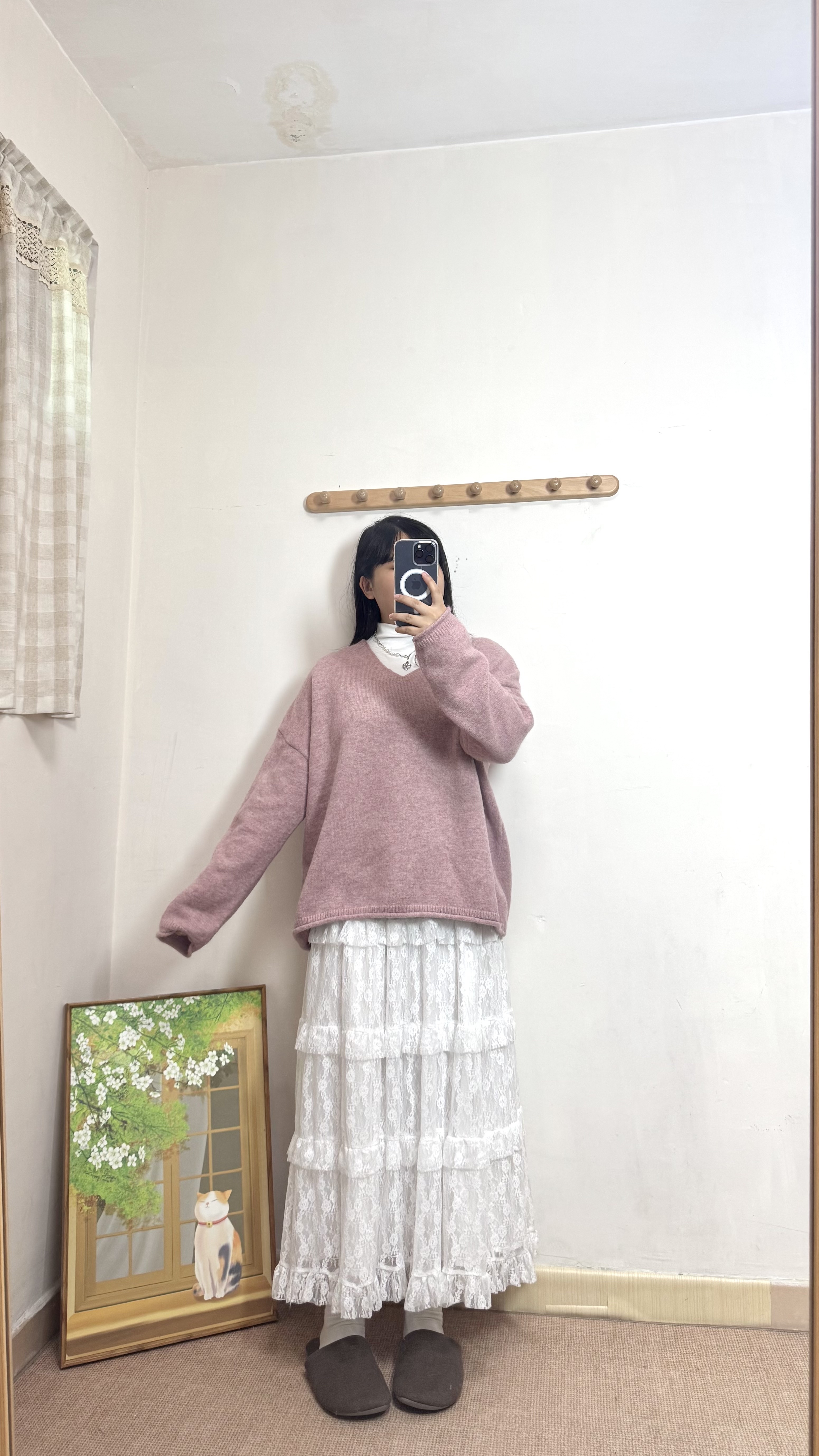 顯瘦！大V領針織Top