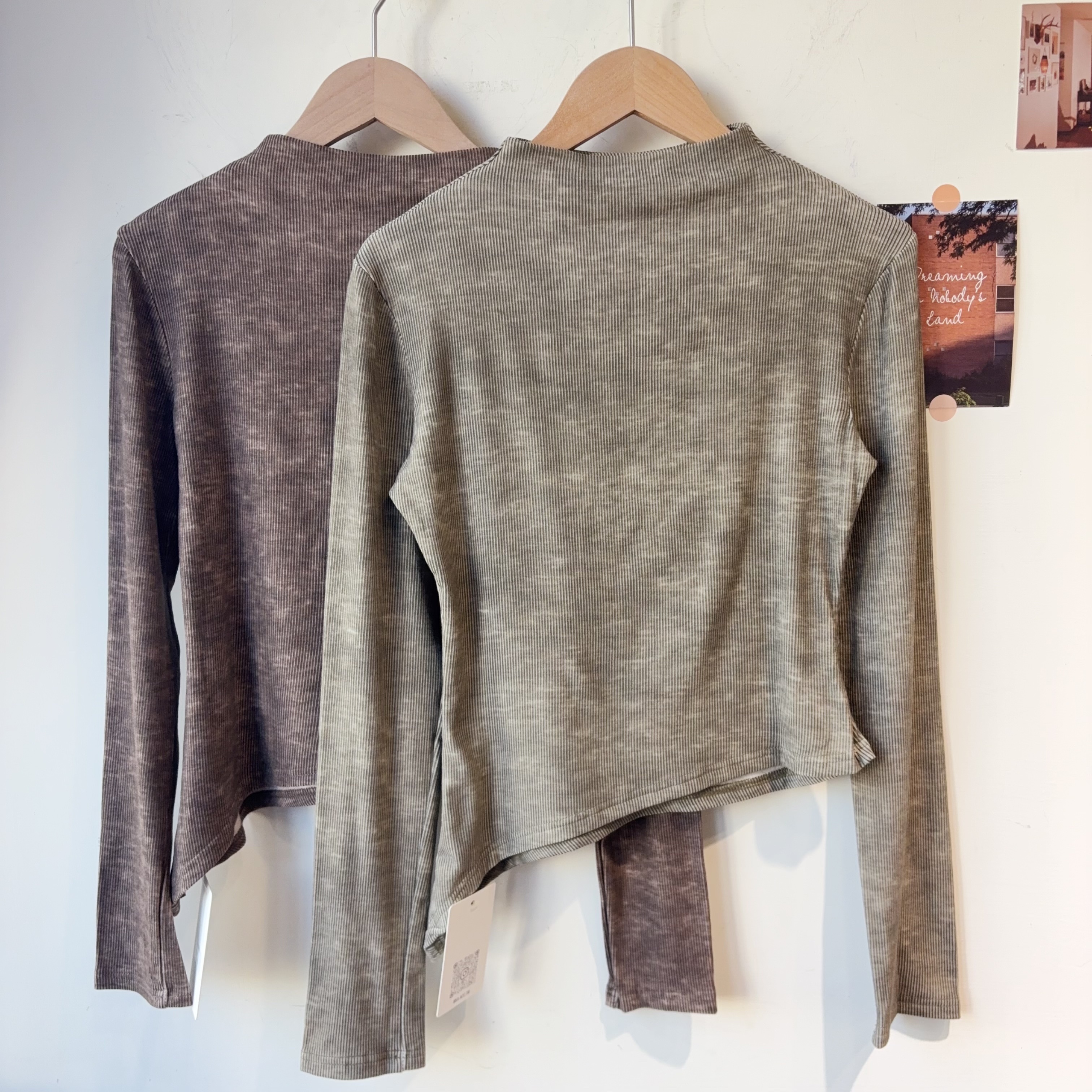 棉質水洗設計內磨毛上衣