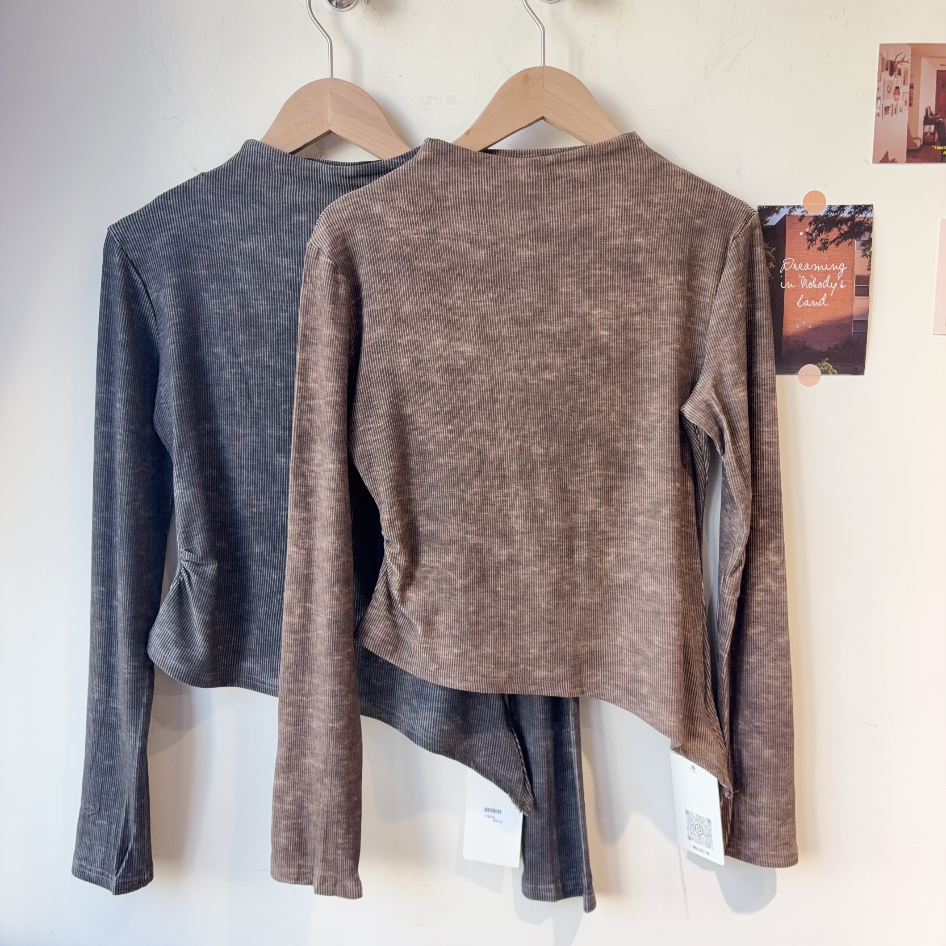 棉質水洗設計內磨毛上衣