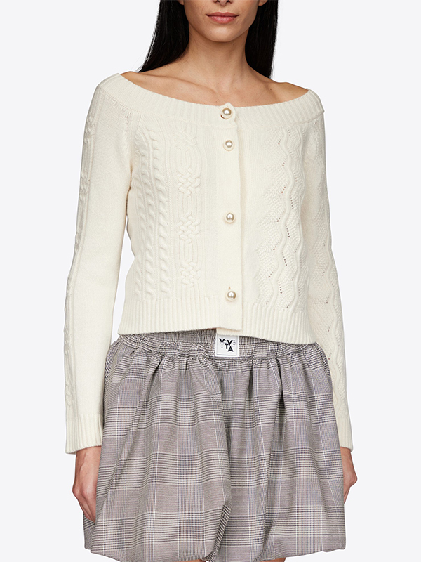 VIVETTA  一字領短版針織外套