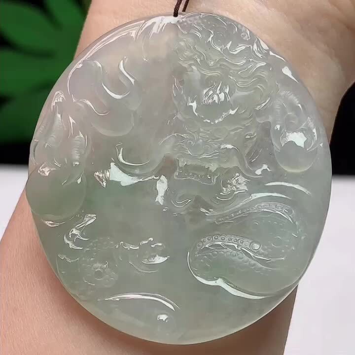 翡翠冰種龍牌,天然翡翠A玉, 緬甸玉, Jade, Jadeite