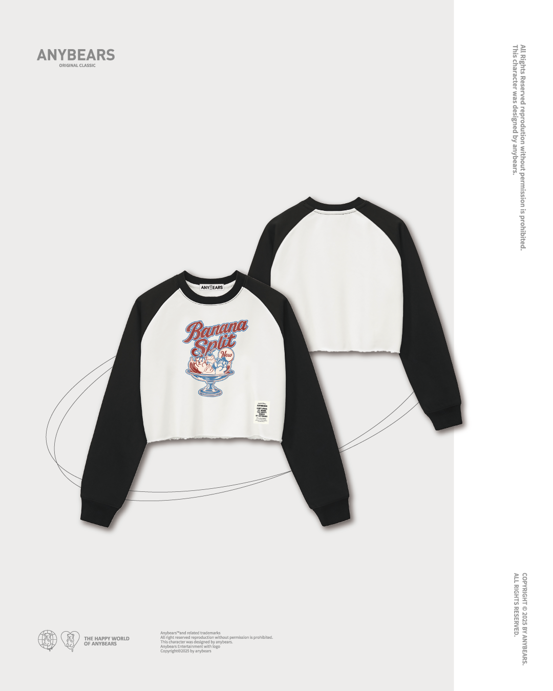 AB-CLS®香蕉聖代熊短版長T-S01 Banana Split BEAR Long-sleeved Shirt