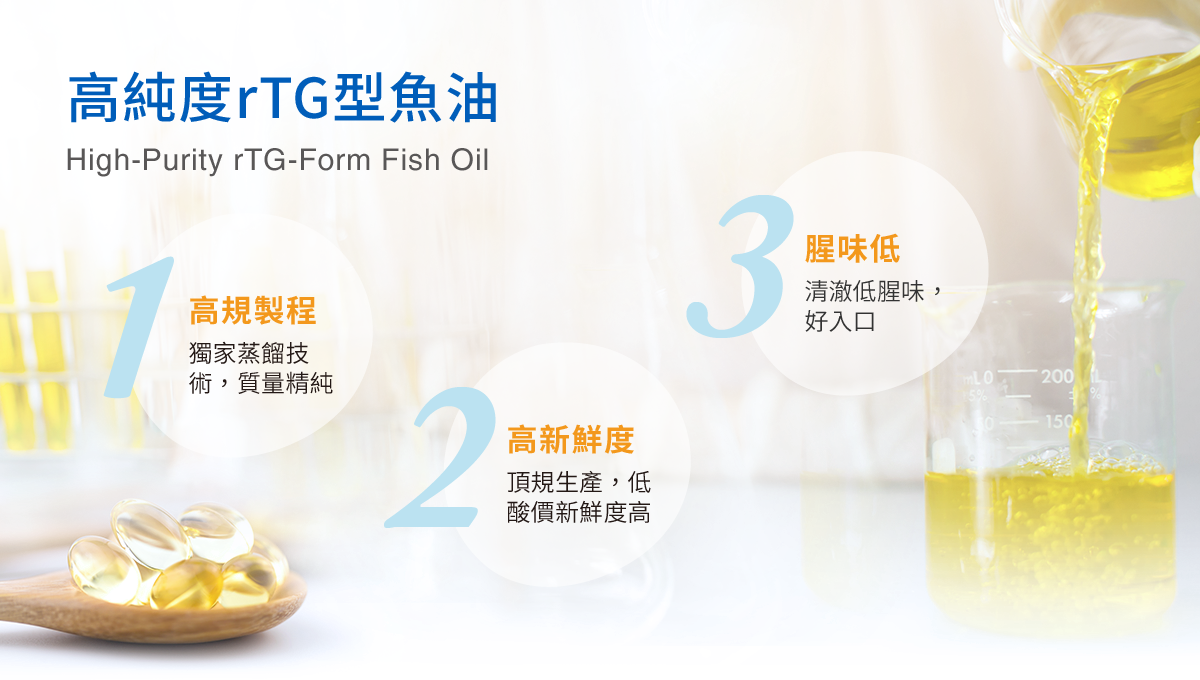 高純度rTG型魚油,高新鮮度,腥味低