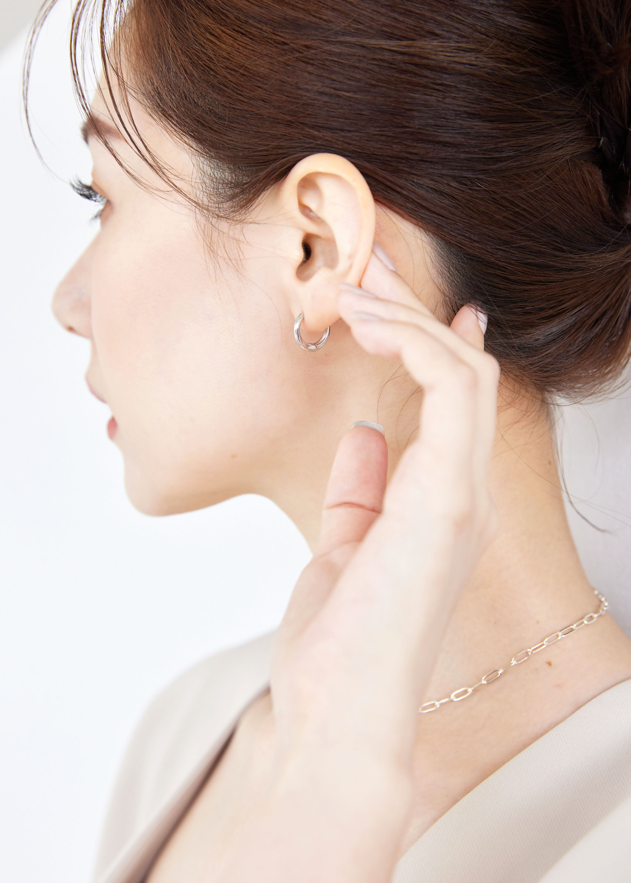 純銀圓弧耳圈-小