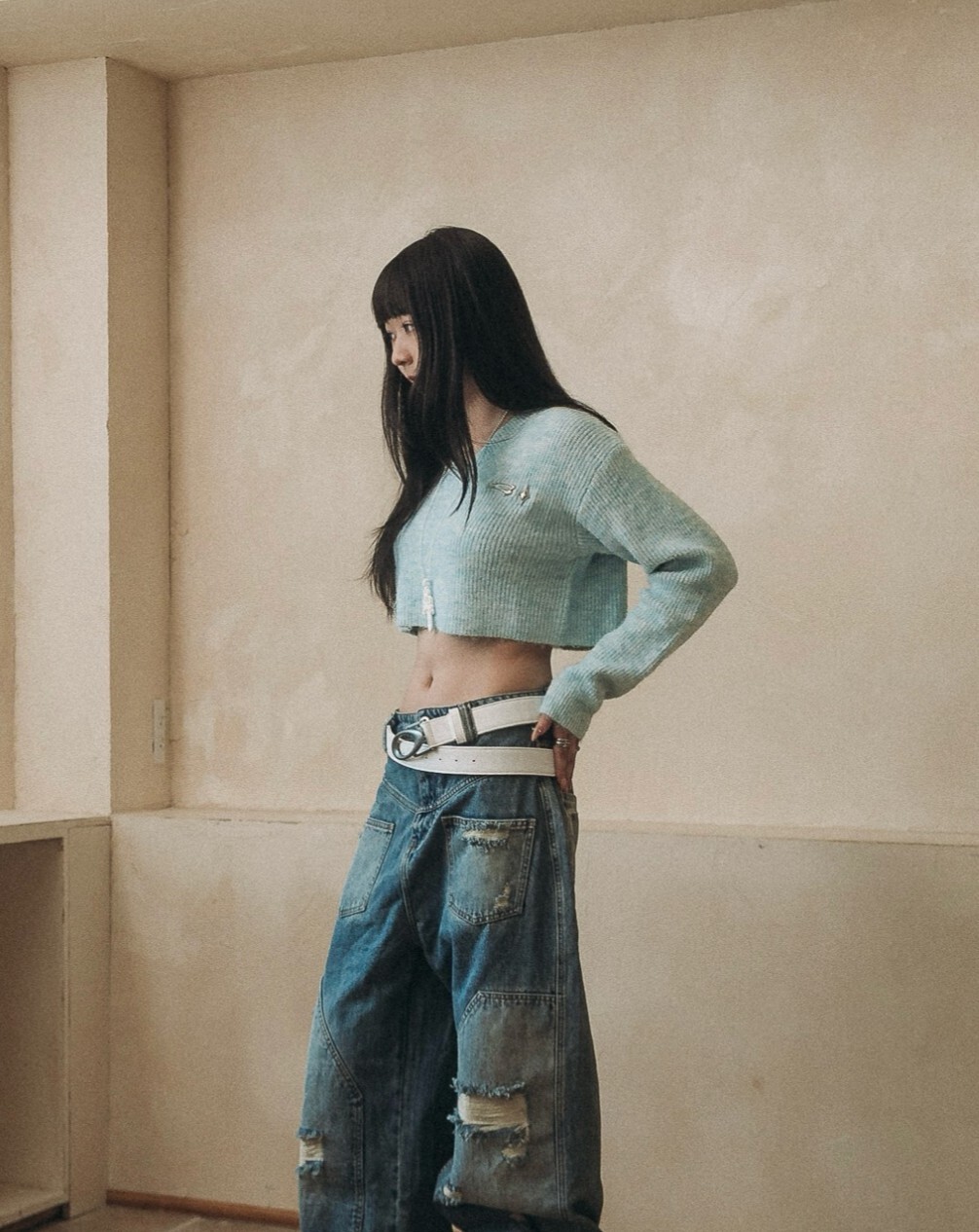 E’TREALOUEST 25AW （ OLD DAYS ）WMS Mohair Knit Short Sweater（Women‘s Line） 馬海毛 毛衣